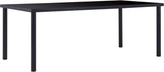 vidaXL Vidaxl - Dining Table Black 200x100x75 cm Tempered Glass