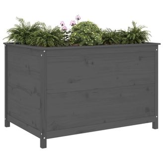 Berkfield Home Garden Raised Bed Grey 119.5x82.5x78 cm Solid Wood Pine