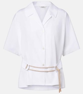 Max Mara Carisma belted cotton poplin shirt