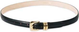 D&eacute;hanche Cupid Leather Belt in Black/Gold at Nordstrom, Size X-Small
