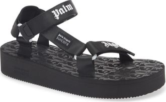 Palm Angels Logo Sandal in Black/white at Nordstrom Rack, Size 12Us / 45Eu