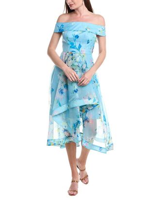 Adrianna Papell Off-The-Shoulder Organza Gown