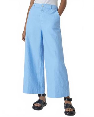 Closed Womens Barton Cotton & Linen Pants In Blue Morning Sky
