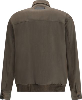 Brioni Mens Wool Jacket Kaki