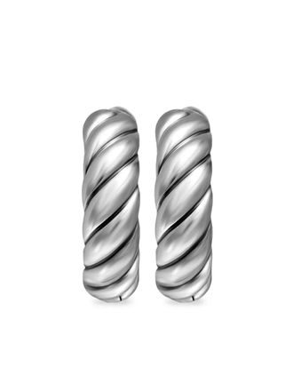 David Yurman Zilveren Sculpted Cable oorringen (18,6mm)