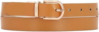 Kazar Dubbelzijdige leren riem met draaibare gesp - Dames - Riemen - Bruin - 80 CM - Leer - Accessoires