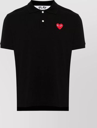 Comme Des Gar&ccedil;ons emblem heart polo collar t-shirt