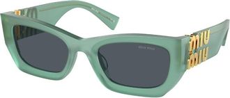 Miu Miu MU09WS 19L09T Womens Sunglasses Green Size 53