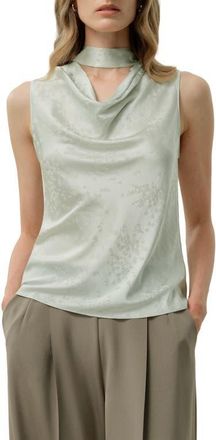 LilySilk Ying Jacquard Silk Tank in Jade Green at Nordstrom, Size X-Small