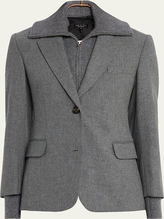Rag & Bone Frank Wool Blazer with Removable Sweater