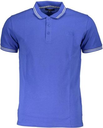 Cavalli Polo Shirt met Contrasterende Boord - Heren - Polos - Blauw - L - Katoen - Tops