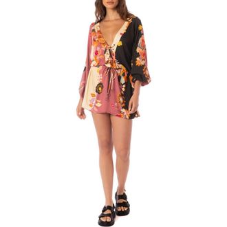 Maaji Rae Lace Up Cover-Up Minidress in Black at Nordstrom Rack, Size Medium