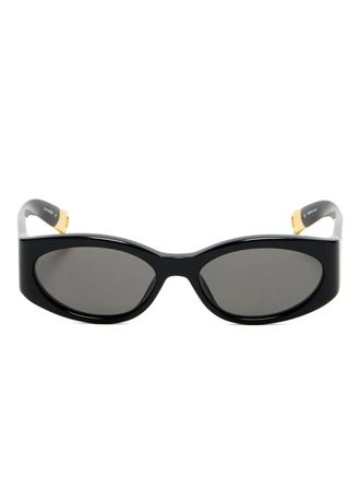 Jacquemus oval-frame sunglasses - unisex - Acetate/stainless steel - One Size - Black