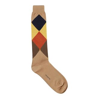Ballantyne Socks, male, Brown, Size: ONE SIZE Diamond-patterned Socks