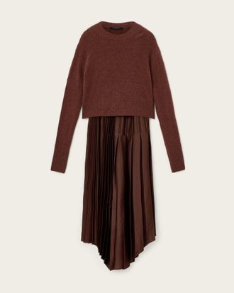 AllSaints Merino Wool Jax 2-In-1 Maxi Dress, Size: M