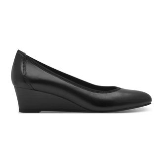 Tamaris Wedge Pumps - Dames - Sleehakken - Zwart - 37 EU - Leer - Schoenen