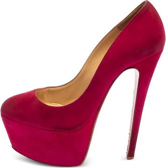 Christian Louboutin Pumps in pelle scamosciata con plateau - Rosso