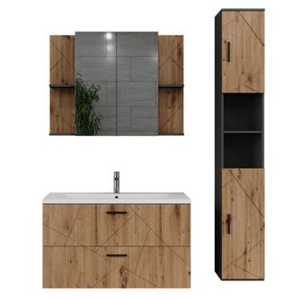 Vicco Set di mobili da bagno Irma, Antracite/Artisan, 4 parti, Vicco
