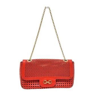 Ferragamo Pre-owned Shoulder Bags, female, Red, Size: ONE SIZE Pre-owned Leather shoulder-bags