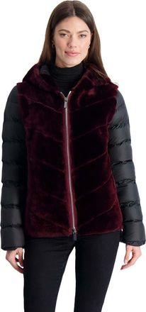 Gorski Shearling Lamb Parka, Quilted Features in Burgundy/black at Nordstrom, Size X-Large