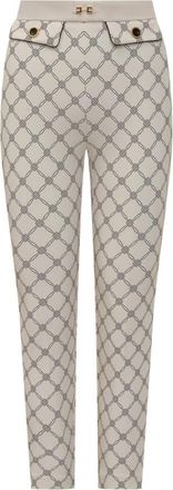 Elisabetta Franchi Pas 7151E2 Skinny Broeken - Dames - Skinny broeken - Beige - XS - Leer - Broeken