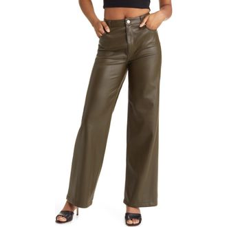 Blank NYC Franklin High Waist Faux Leather Wide Leg Pants in Sign Up at Nordstrom Rack, Size 25