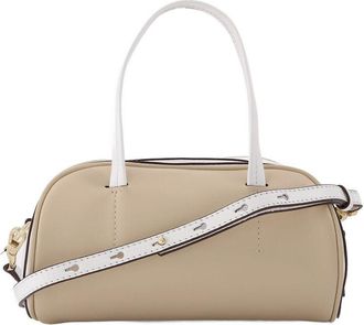 Manu Atelier Womens Hourglass Bag Ivory And White Leather Beige Handbags-purses