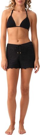 PQ Swim Adele Cover-Up Drawstring Shorts in Midnight at Nordstrom, Size X-Small