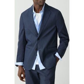 Theory Clinton Navy Stretch Linen Blend Sport Coat in Eclipse at Nordstrom, Size 36