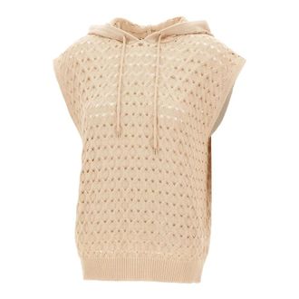 KANGRA Sleeveless Hooded Jumper - female - Kangra - Hoodies - Beige - S - Sweatshirts & Hoodies
