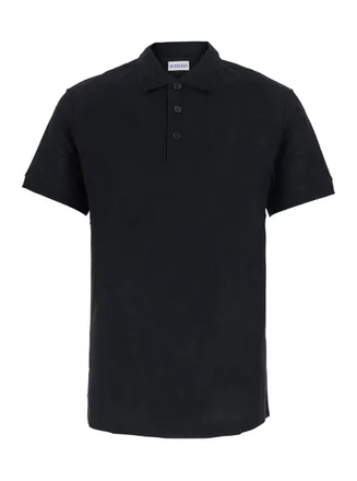 Burberry EKD-Embroidered Cotton Polo Shirt - Black