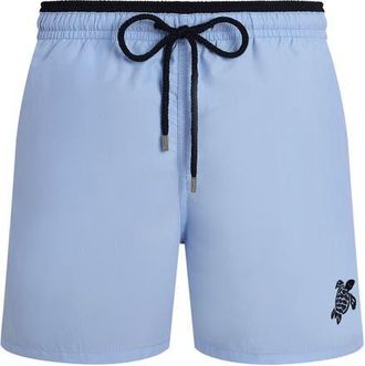 Vilebrequin Mens Solid Bicolor Length Swim Trunks in Flax Flower at Nordstrom, Size Xx-Large