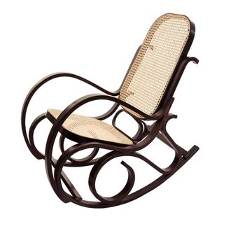 Hhg Hhg - Nunca Usado] Mecedora M41, Sill&oacute;n Columpio Sill&oacute;n Tv, Madera Maciza De Rat&aacute;n, Certificado Mvg, Aspecto Nogal