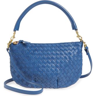 Clare Vivier Medium Petit Moyen Woven Leather Messenger Bag in French Blue at Nordstrom