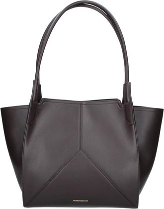 Victoria Beckham Structured Geometric Magnetic Snap Tote Bag