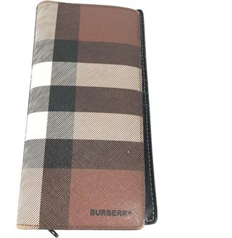 Burberry Brown Pvc Long Wallet (Bi-Fold) (Pre-Owned)