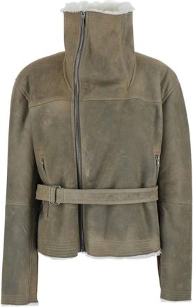 Rick Owens Jassen, Heren, Grijs, ONE Size, Faux Fur & Shearling Jassen