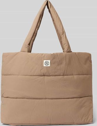 Moss Copenhagen Shopper mit Label-Detail Modell SASJA in Mittelbraun, Gr&ouml;&szlig;e 1