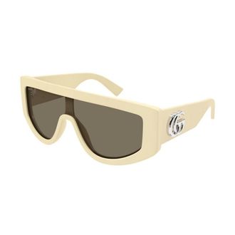 Gucci Accessoires, Dames, Beige, ONE Size, Nylon, Shield Zonnebril