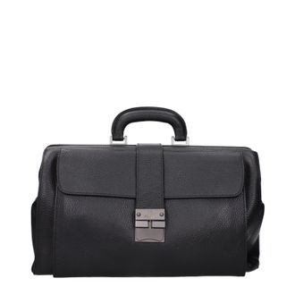 Pineider Arbeitstaschen Arzttasche Herrens Leder Schwarz