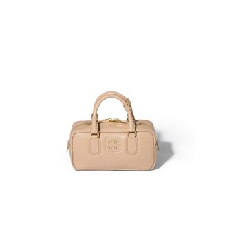 Miu Miu Arcadie Leather Bag, Woman, Sand Beige