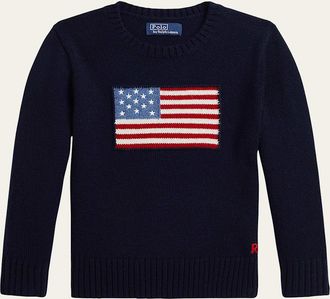 Polo Ralph Lauren Boys American Flag Cashmere Sweater, Size 2-7