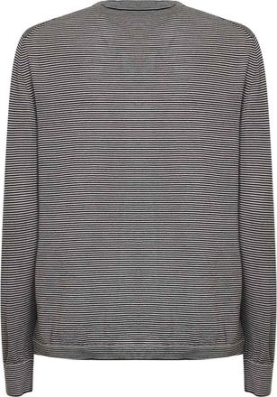 Blanca Vita Womens Cardigan Black Thin-Striped Virgin Wool Cardigans Sweater