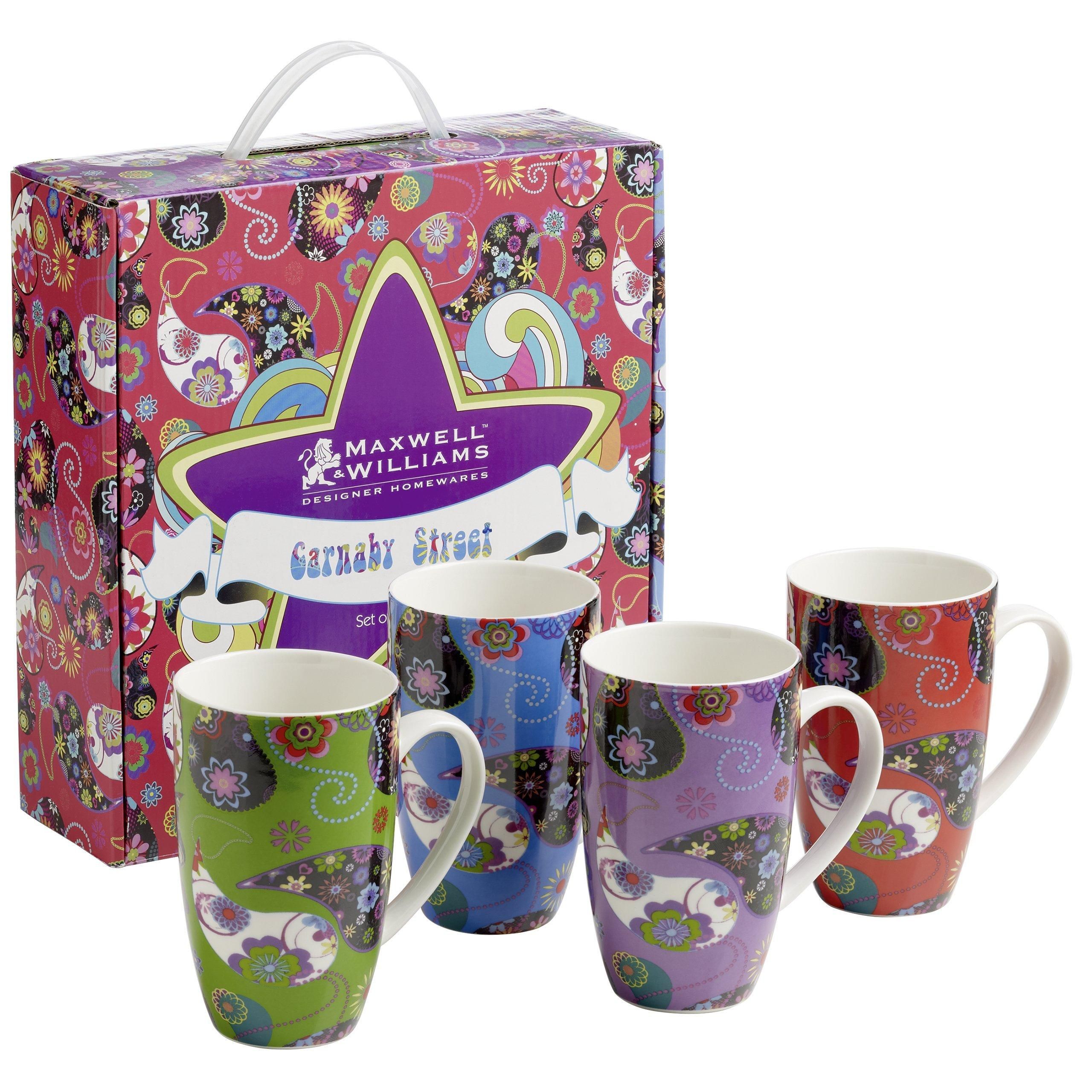 Maxwell & Williams Kaffeetasse 'Feline Friends' 400 Ml – Porzellan, Bunte Katzen, In Geschenkbox