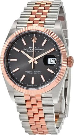 Rolex Datejust 36 Automatic Dark RhodiumDial Mens Steel and 18kt Everose Gold Jubilee Watch 126231DRSJ