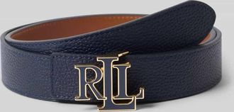 Lauren Ralph Lauren G&uuml;rtel aus echtem Rindsleder Modell REV in Dunkelblau, Gr&ouml;&szlig;e XL