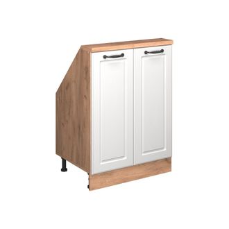 Vicco Armario De Cocina Para Techo Inclinado R-line, Casa De Campo Blanca/roble Dorado, 60 Cm Con 2 Puertas, Vicco