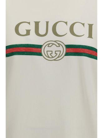 Gucci Womens Hoodie Cotton And Cashmere Jersey White-Multicolour Sweatshirts White/multicolour Sweater