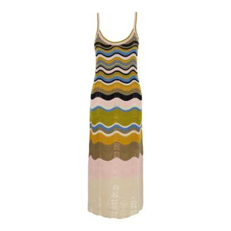 La DoubleJ Kleedjes, Dames, Veelkleurig, L, Katoen, Chevron Sundress