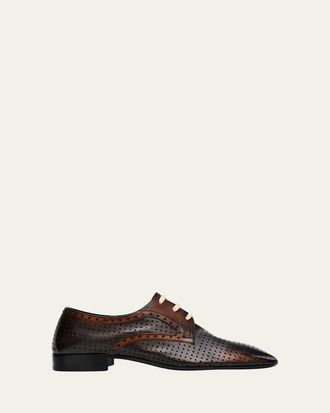 Dries Van Noten Perforated Leather Lace-Up Loafers